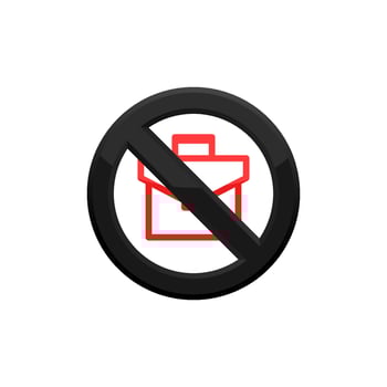 Prohibition Breifcase Icon EPS 10 vector