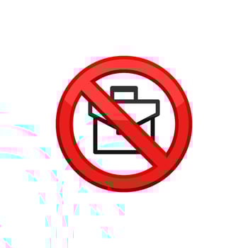 Prohibition Breifcase Icon EPS 10 vector