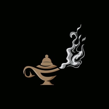 Lamp Smoke Illustration Logo vector