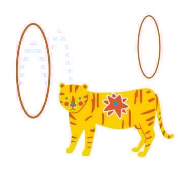 cute circus tiger vector