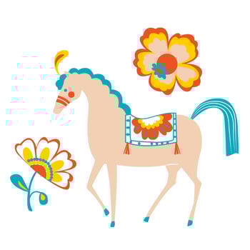cute circus horse vector