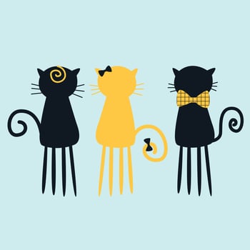 cat friends forever vector