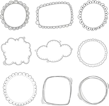 Cartoon doodle cute collection frame vector