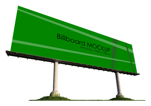 Mockup image of 3d rendering stand alone billboard png