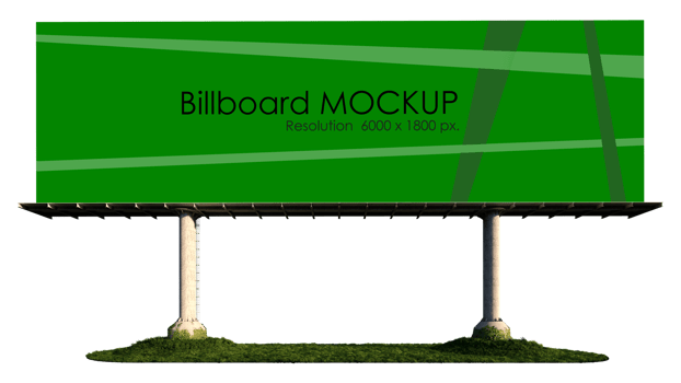Mockup image of 3d rendering stand alone billboard png