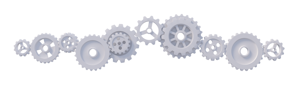 a 3d rendered image of machine gears png