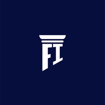 FI initial monogram logo design for law firm vector