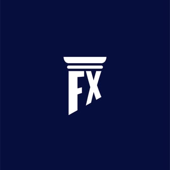 FX initial monogram logo design for law firm vector