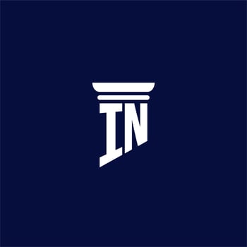 IN initial monogram logo design for law firm vector