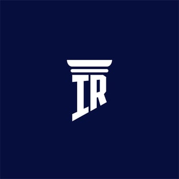 IR initial monogram logo design for law firm vector