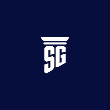 SG initial monogram logo design for law firm vector