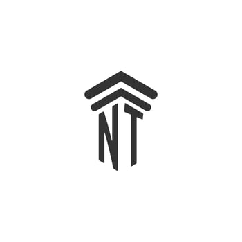 NT initial for law firm logo design vector