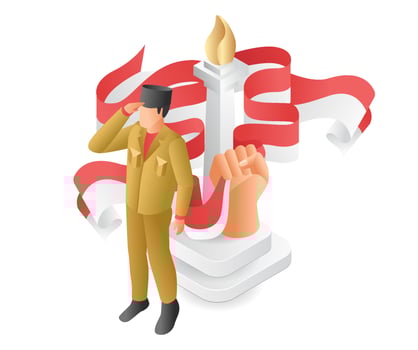 Proclaimers respect the Indonesian flag vector