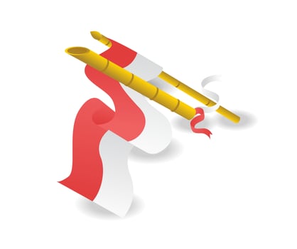 Sharp bamboo symbolizes the independence of the republic of Indonesia vector