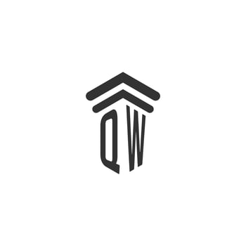 QW initial for law firm logo design vector