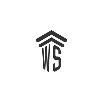 WS initial for law firm logo design vector