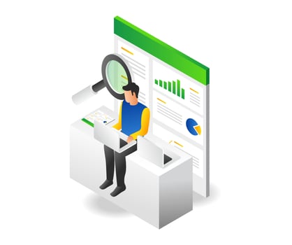 Men record investment business analysis vector