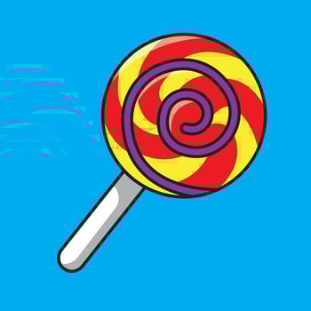 cartoon candy sweet lollipop flat design vector
