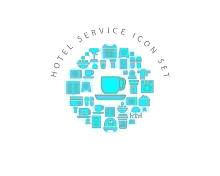 Hotel service icon set design on white background vector