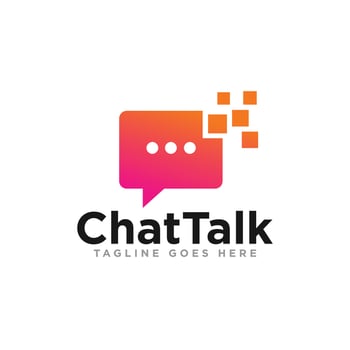 Chat Communication Logo Design Vector
