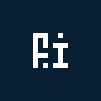 FI initial monogram logo with geometric style vector