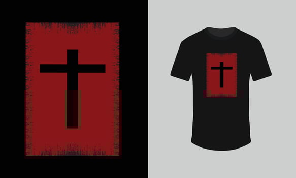 Christian cross Halloween t shirt design, horror t shirt design vector