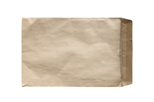 Open brown paper envelope png file