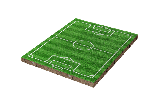 Green grass soccer or football field isolated png