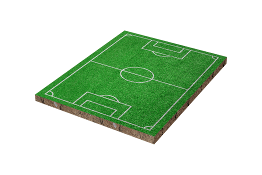 Green grass soccer or football field isolated png