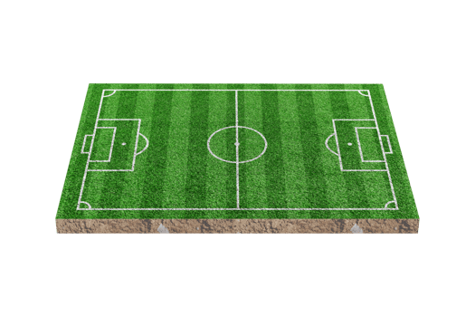 Green grass soccer or football field isolated png