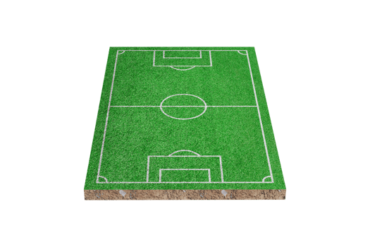 Green grass soccer or football field isolated png