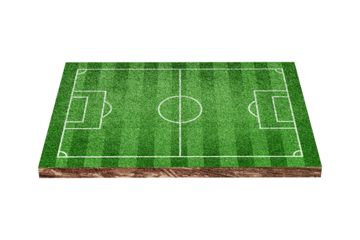 Green grass soccer or football field isolated png