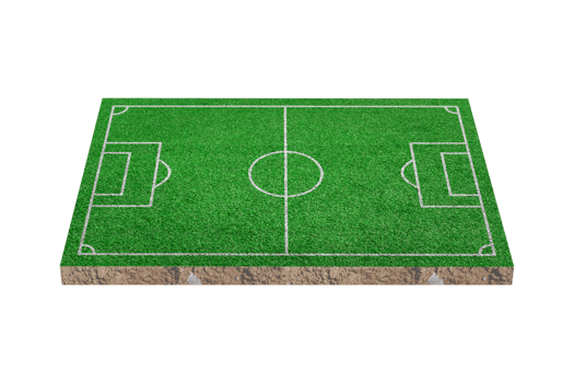 Green grass soccer or football field isolated png