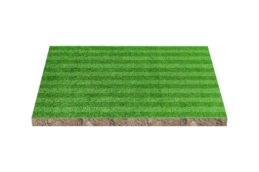 Green grass soccer or football field isolated png
