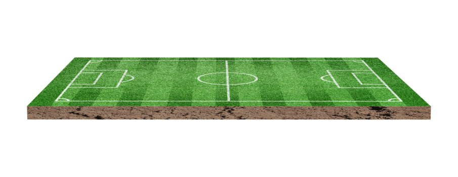 Green grass soccer or football field isolated png