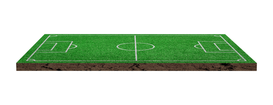 Green grass soccer or football field isolated png