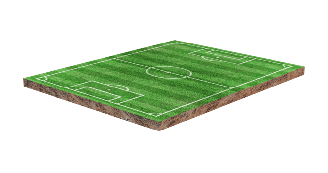 Green grass soccer or football field isolated png