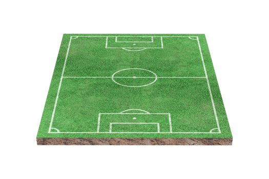 Green grass soccer or football field isolated png