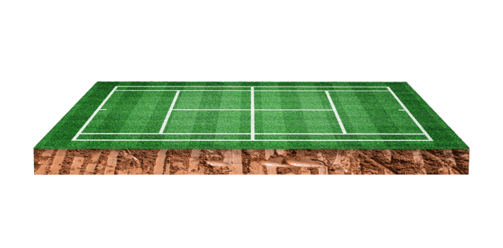 Green grass Tennis court isolated png