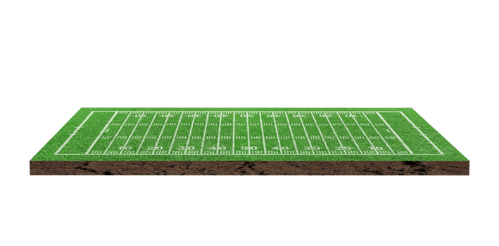 American soccer field with line pattern isolated png
