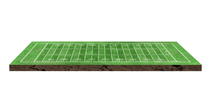 American soccer field with line pattern isolated png