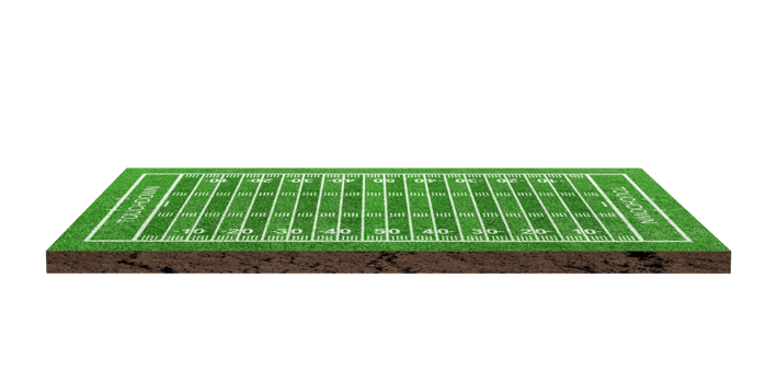 American soccer field with line pattern isolated png