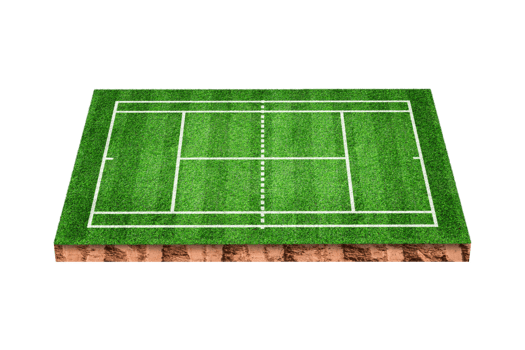 Green grass Tennis court isolated png