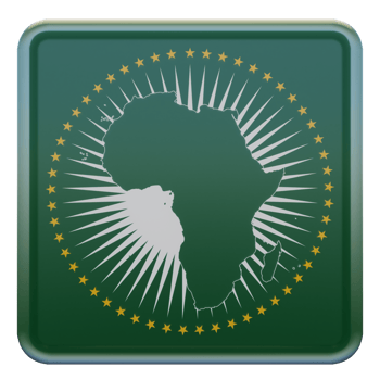 African Union 3d textured glossy square flag png