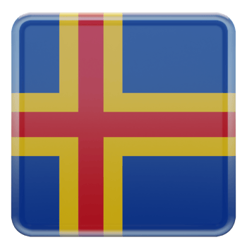 Aland 3d textured glossy square flag png