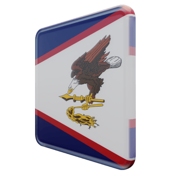 American Samoa Right View 3d textured glossy square flag png