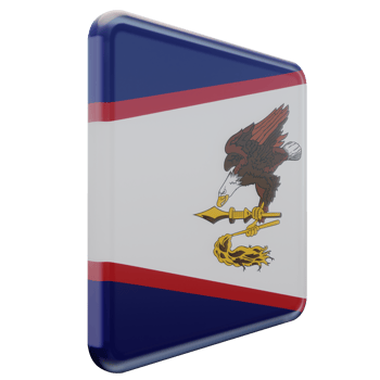 American Samoa Left View 3d textured glossy square flag png