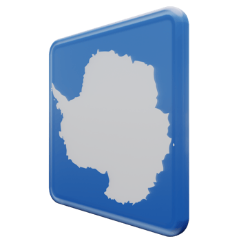 Antarctica Right View 3d textured glossy square flag png
