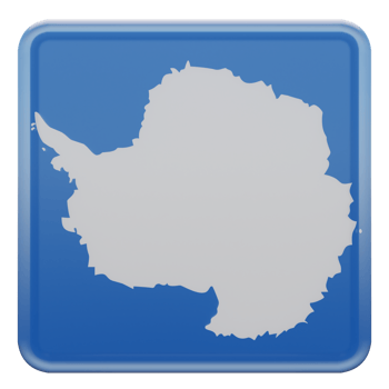 Antarctica 3d textured glossy square flag png