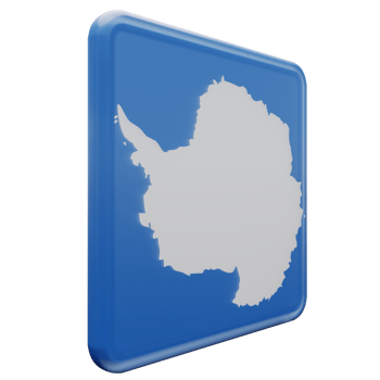 Antarctica Left View 3d textured glossy square flag png